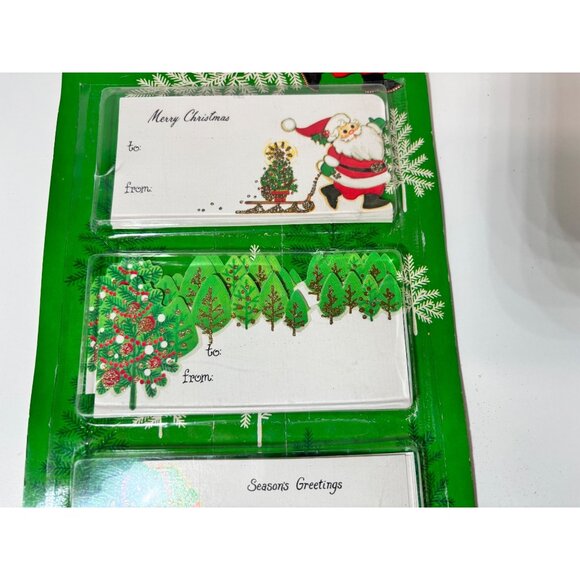 Vintage Eureka Christmas Gift Tags "Glitter Trims" Santa Made in USA - Picture 3 of 4